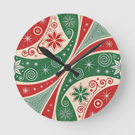 Reloj Redondo Mediano Vibraciones de Navidad