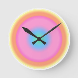 Reloj Redondo Mediano Vibraciones positivas - Gradiente radial colorido