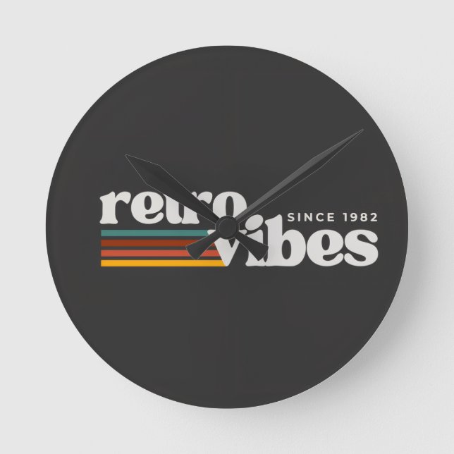 Reloj Redondo Mediano vibraciones retro (Anverso)