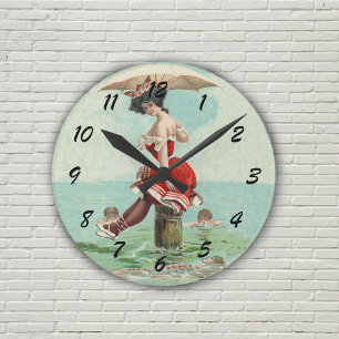 Reloj Redondo Mediano Victorian del vintage que baña a señora Ocean de