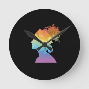Reloj Redondo Mediano Vida arcoiris, mujer, libertad