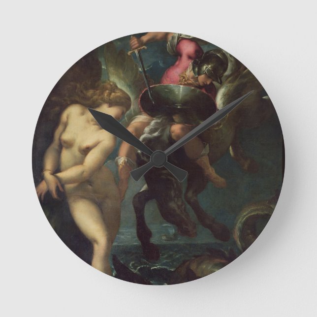 Reloj Redondo Mediano Vida de los peces, c.1670-80 (aceite sobre lienzo) (Anverso)