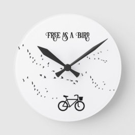 Reloj Redondo Mediano Vida en bicicleta, libre como personalizable de pá
