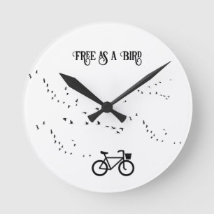 Reloj Redondo Mediano Vida en bicicleta, libre como personalizable de pá