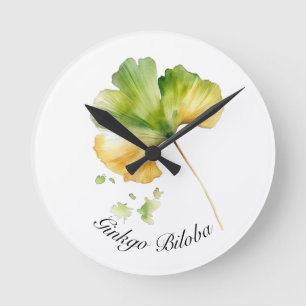 Reloj Redondo Mediano Vida herbal: personalizable Ginkgo Biloba