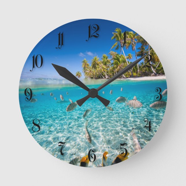 Reloj Redondo Mediano Vida submarina (Anverso)