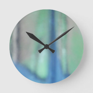 Reloj Redondo Mediano Vidrio azul y verde azulado del mar verde