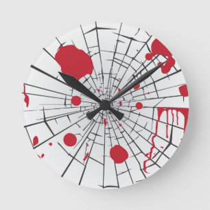 Reloj Redondo Mediano vidrio destrozado de halloween