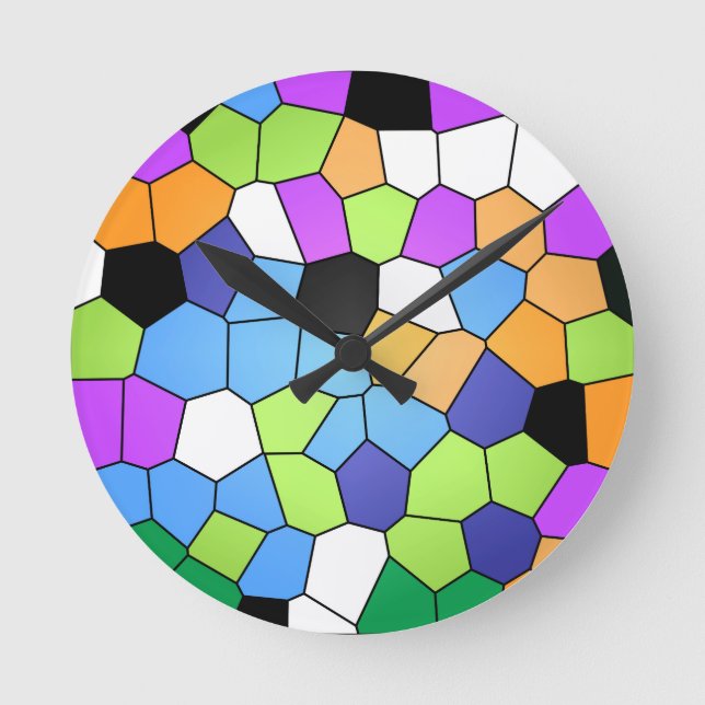 Reloj Redondo Mediano Vidrio manchado (Anverso)