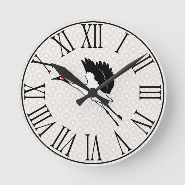 Reloj Redondo Mediano Vieiras japonesas voladoras y taúles (Anverso)