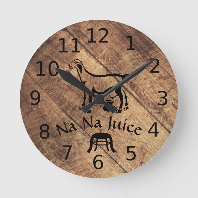 Reloj Redondo Mediano Vieja Línea de Timer Art Milling Nanny Goat (Anverso)