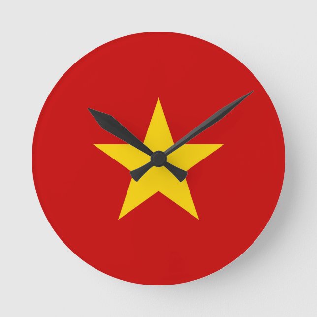 Reloj Redondo Mediano vietnam country flag clock (Anverso)