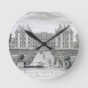 Reloj Redondo Mediano View of the Royal Chateau of Saint Maur from the g
