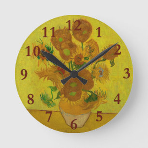 Reloj Redondo Mediano Vincent Van Gogh 15 girasoles Pintura