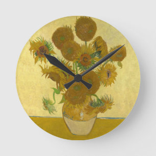 Reloj Redondo Mediano Vincent Van Gogh 15 girasoles Pintura