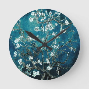 Reloj Redondo Mediano Vincent Van Gogh Almond Blossoms Oscuro Verde azul