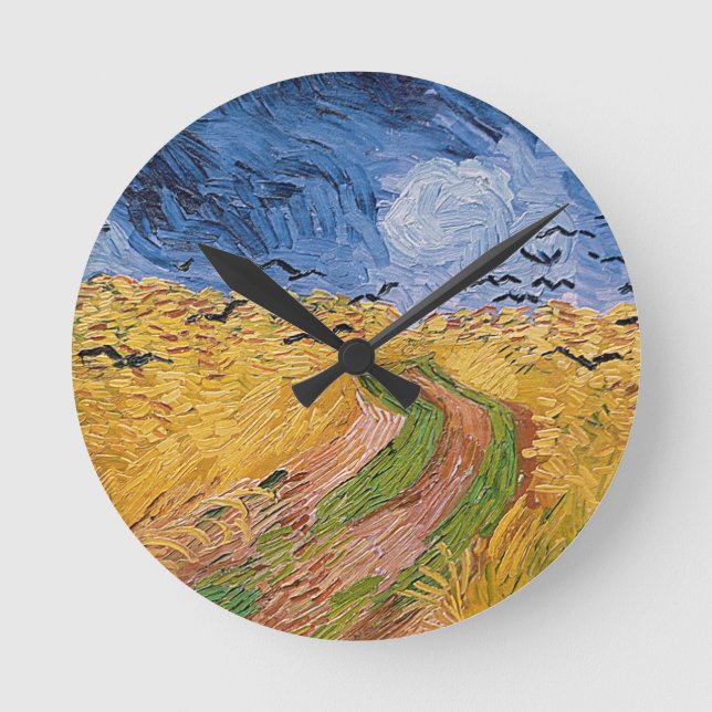 Reloj Redondo Mediano Vincent van Gogh | Campo de rueda con cuervos, 189 (Anverso)