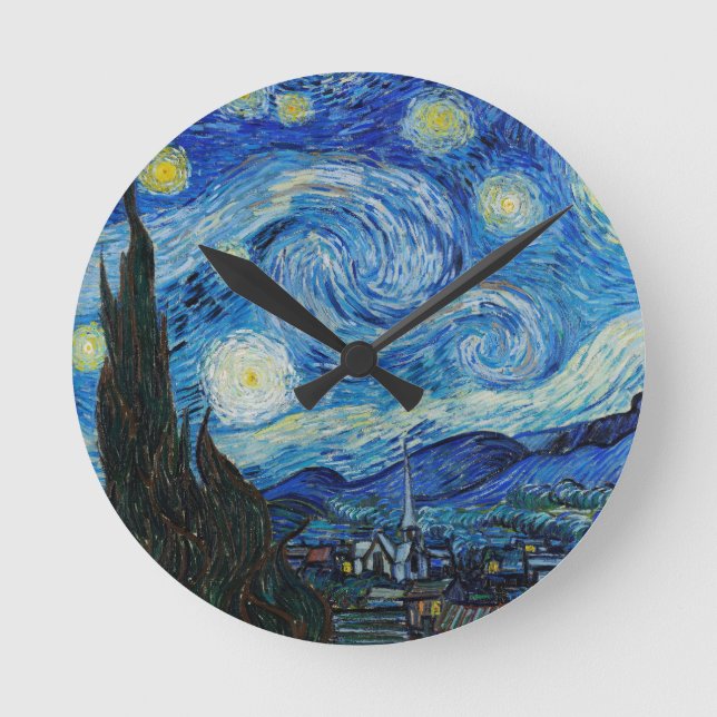 Reloj Redondo Mediano Vincent Van Gogh es la noche estrellada (Anverso)
