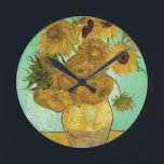 Reloj Redondo Mediano Vincent van Gogh | Girasoles, 1888<br><div class="desc">Número de colección de imágenes: BAL20294 Sunflowers,  1888 (aceite sobre lienzo). Gogh,  Vincent van (1853-90) aceite sobre lienzo. Neue Pinakothek,  Munich,  Alemania. 1888</div>