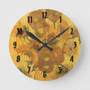 Reloj Redondo Mediano Vincent van Gogh - Jarrón con quince girasoles