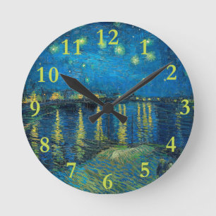 Reloj Redondo Mediano Vincent Van Gogh Noche estrellada sobre el Ródano