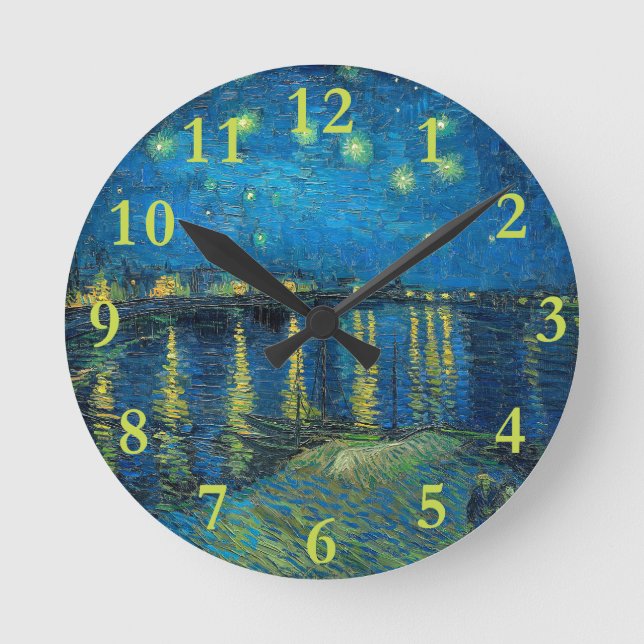 Reloj Redondo Mediano Vincent Van Gogh Starry Night Over the Rhone (Anverso)