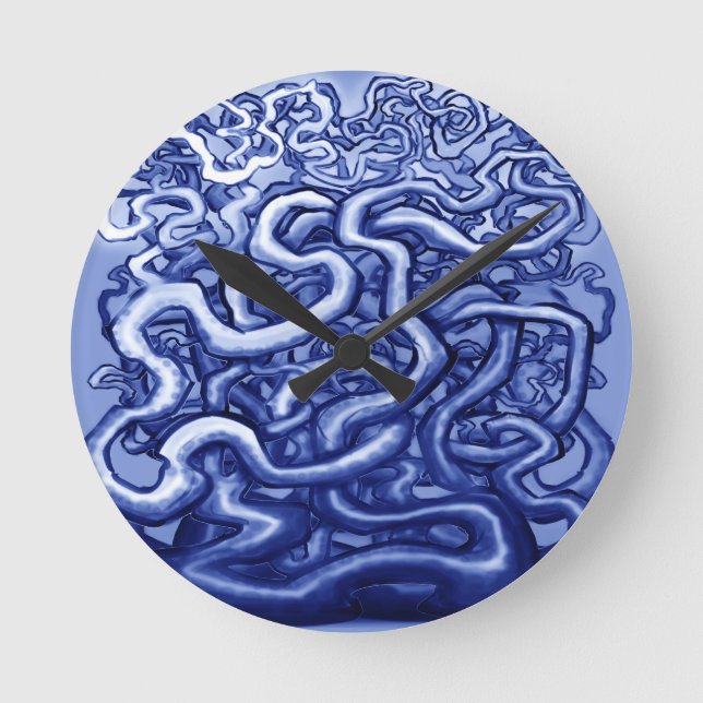 Reloj Redondo Mediano Vines Blue (Anverso)