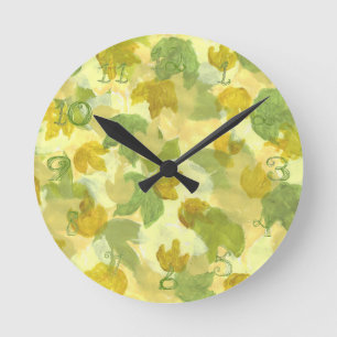 Reloj Redondo Mediano Vineyard grapevine leaves round clock fabric font