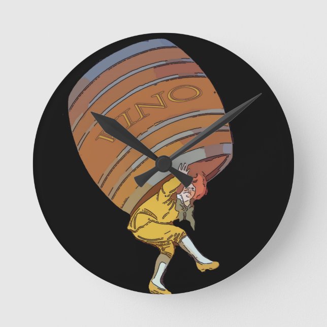 Reloj Redondo Mediano Vino Barrel (Anverso)