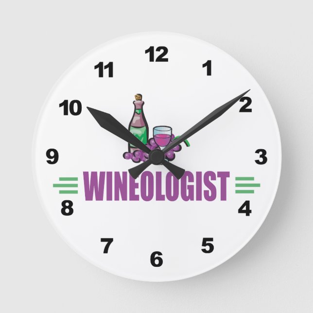 Reloj Redondo Mediano Vino humorístico (Anverso)