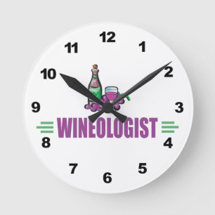 Reloj Redondo Mediano Vino humorístico