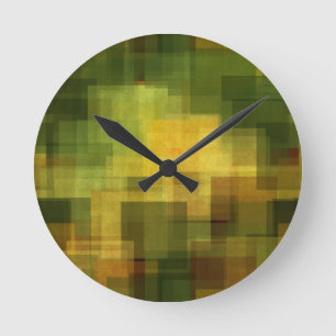 Reloj Redondo Mediano vintage 2 geométricos abstractos coloridos del