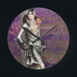 Reloj Redondo Mediano Vintage Art Deco Flapper Lady Design<br><div class="desc">Vintage Art Deco Flapper Lady Design,  ever popular,  many more vintage designs in my store.</div>