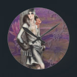 Reloj Redondo Mediano Vintage Art Deco Flapper Lady Design<br><div class="desc">Vintage Art Deco Flapper Lady Design,  ever popular,  many more vintage designs in my store.</div>