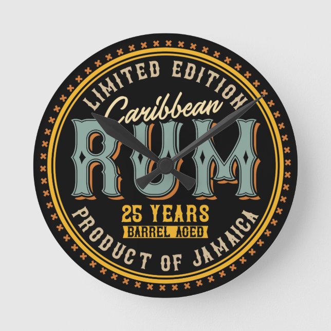 Reloj Redondo Mediano Vintage Caribbean Rum    (Anverso)
