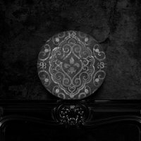 Vintage Fleur de Lis | Damasco negro plateado