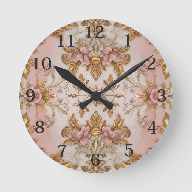 Reloj Redondo Mediano Vintage Floral (Anverso)