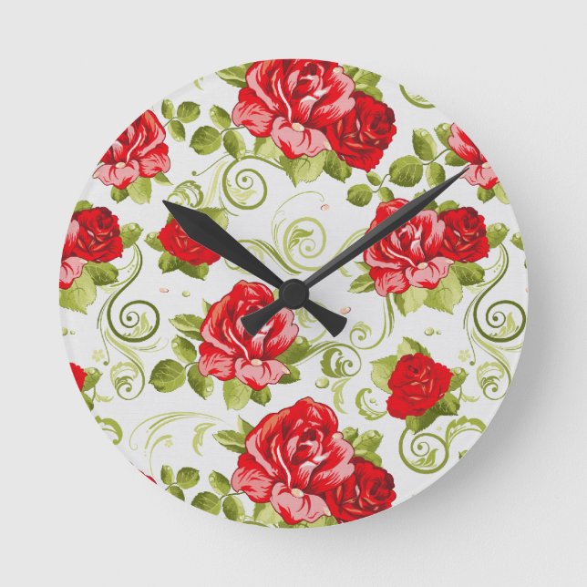 Reloj Redondo Mediano vintage floral (Anverso)