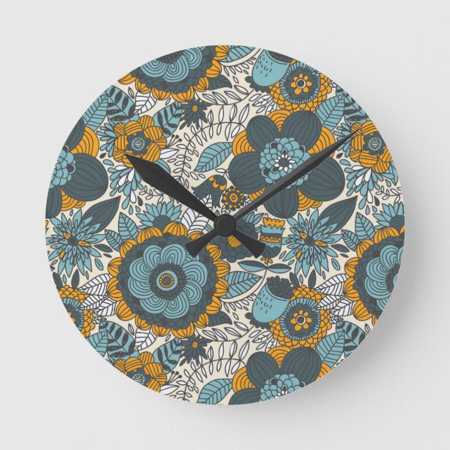 Reloj Redondo Mediano Vintage floral pattern (Anverso)