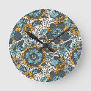 Reloj Redondo Mediano Vintage floral pattern