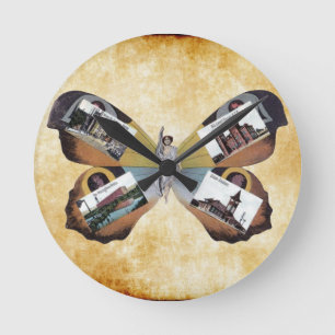 Reloj Redondo Mediano Vintage Greenville South Carolina Fairy Lady art