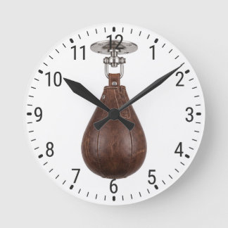 Reloj Redondo Mediano Vintage Leather Speed Bag Boxing Gym Decor