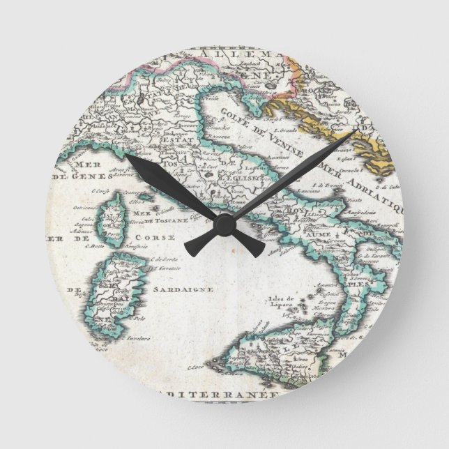 Reloj Redondo Mediano Vintage Map of Italy (1706) (Anverso)