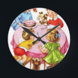 Reloj Redondo Mediano Vintage Retro Children's Birthday Party Dog Kitten<br><div class="desc">Vintage Retro Birthday vintage, retro, birthday, card, adorable,  children's, birthday, party,  kitten, puppy, vintage birthday, retro birthday, birthday, childrens birthday, birthday party, kitten birthday, puppy</div>