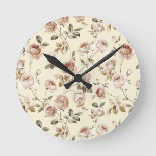 Reloj Redondo Mediano Vintage roses pattern
