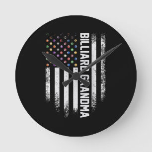 Reloj Redondo Mediano Vintage USA Bandera Americana Billiard Abuela