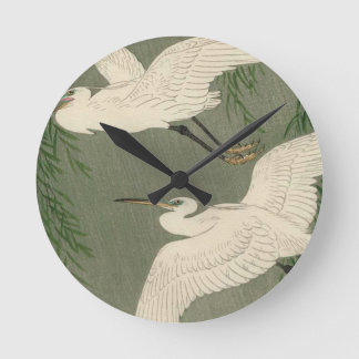Reloj Redondo Mediano Vintage White Birds Wall Clock