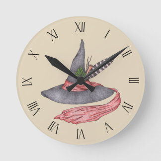 Reloj Redondo Mediano Vintage Witch Gorra