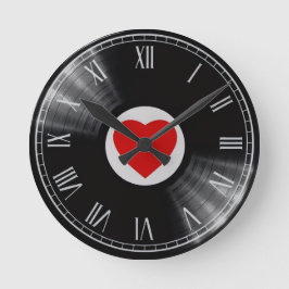 Reloj Redondo Mediano Vinyl record and music elements Watch