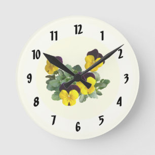Reloj Redondo Mediano Violas Sorbet Salto Amarillo